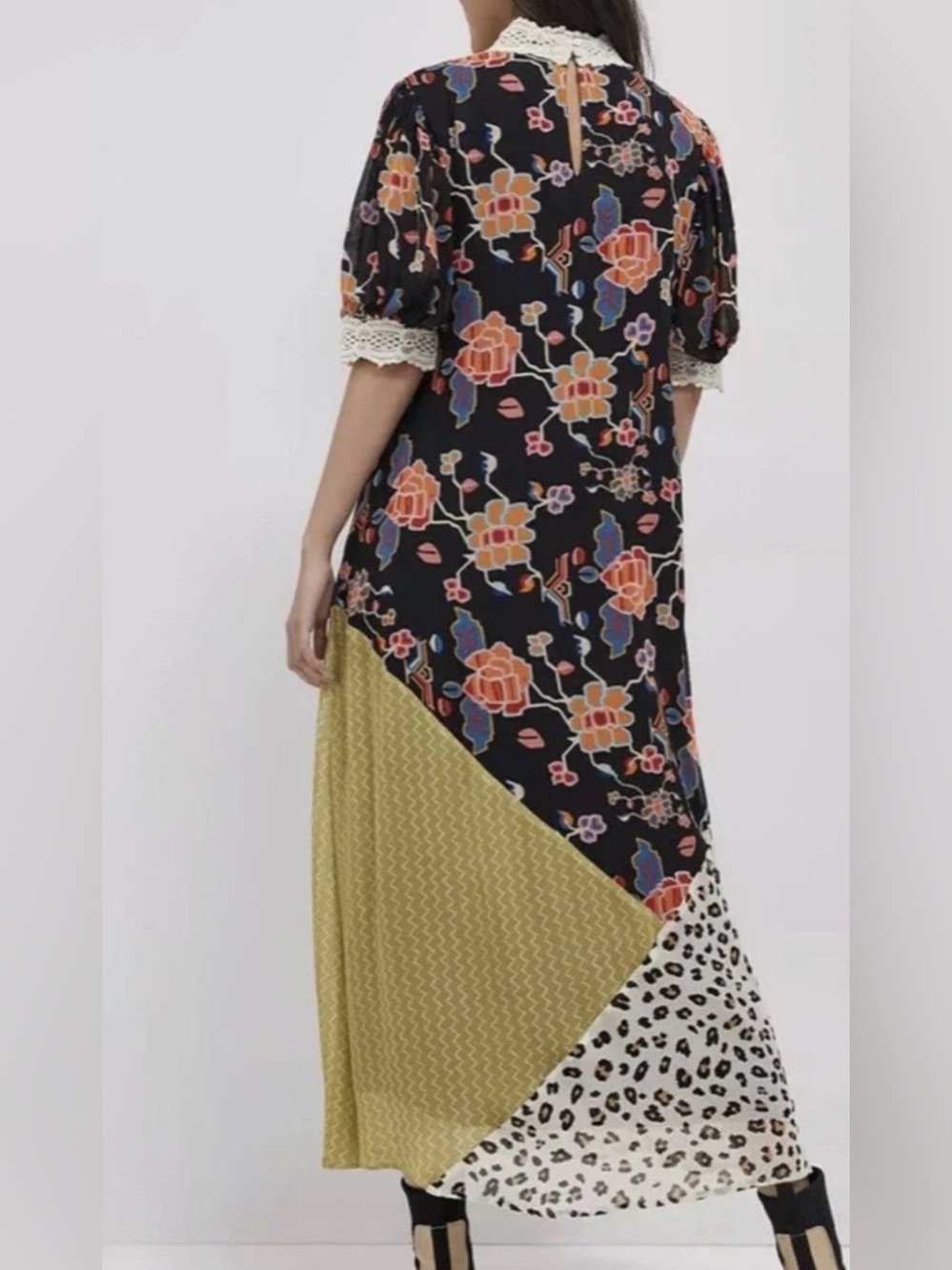 NWOT Verb by Pallavi Singhee Anthropologie Soniya Patchwork Maxi Dress Sz Large - Picture 2 of 13